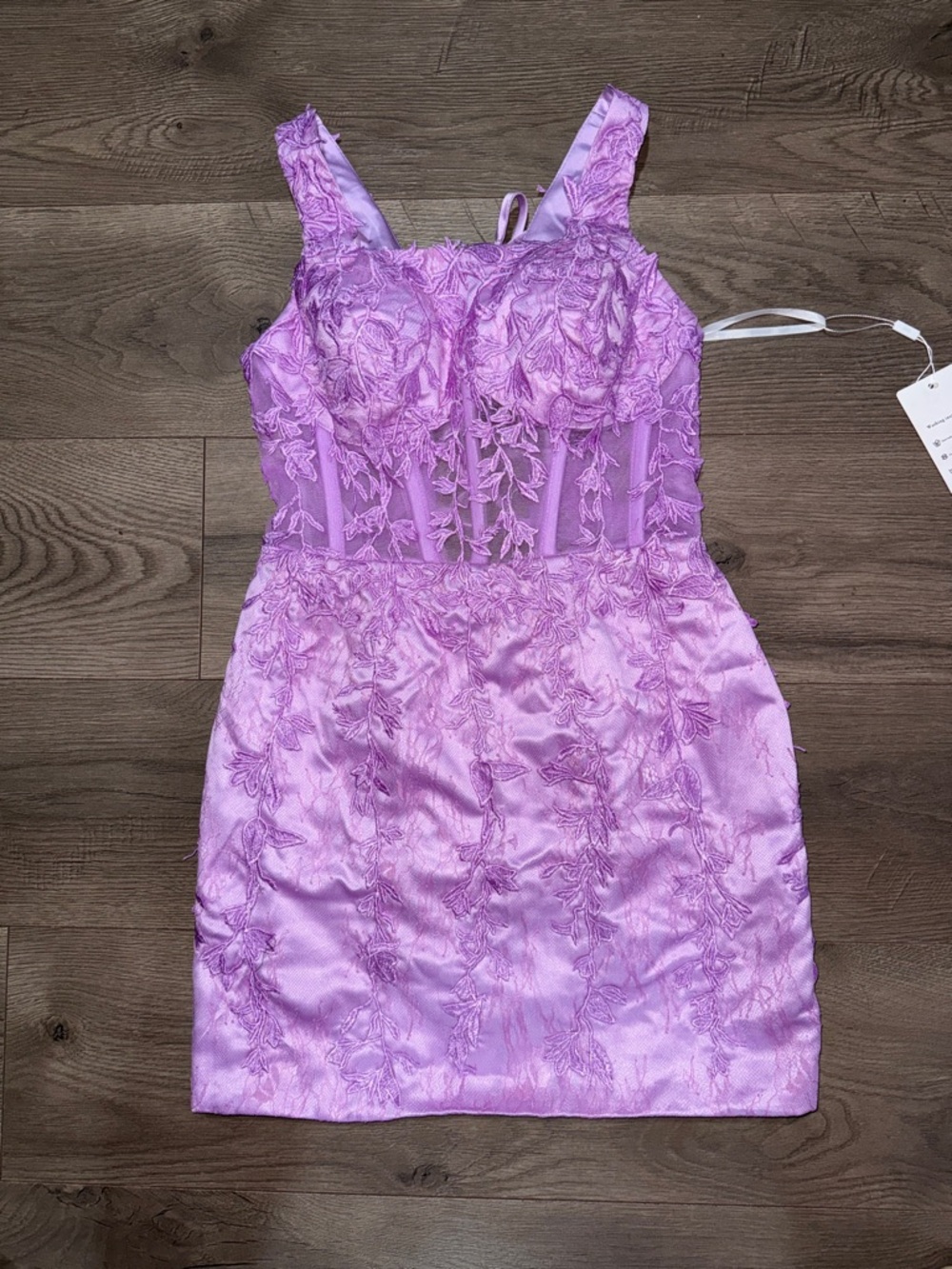 Embroidered Lilac Mini Dress